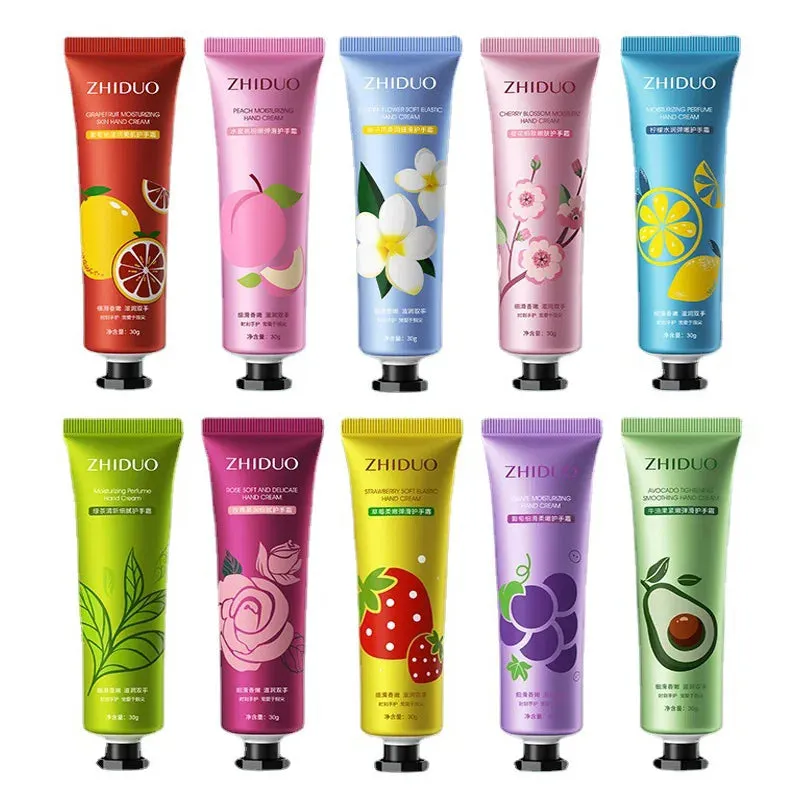 10pcs Fruit and Flower Fragrance Moisturizing Refreshing Nourishing Improving Hand Cream