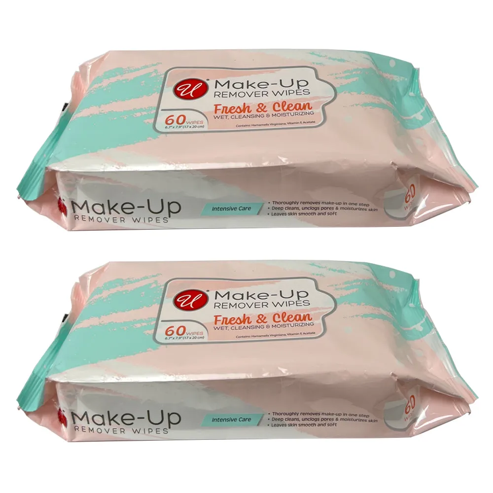 120 Make Up Remover Wipes Makeup Facial Cleansing Towelettes Moisturize Soothing