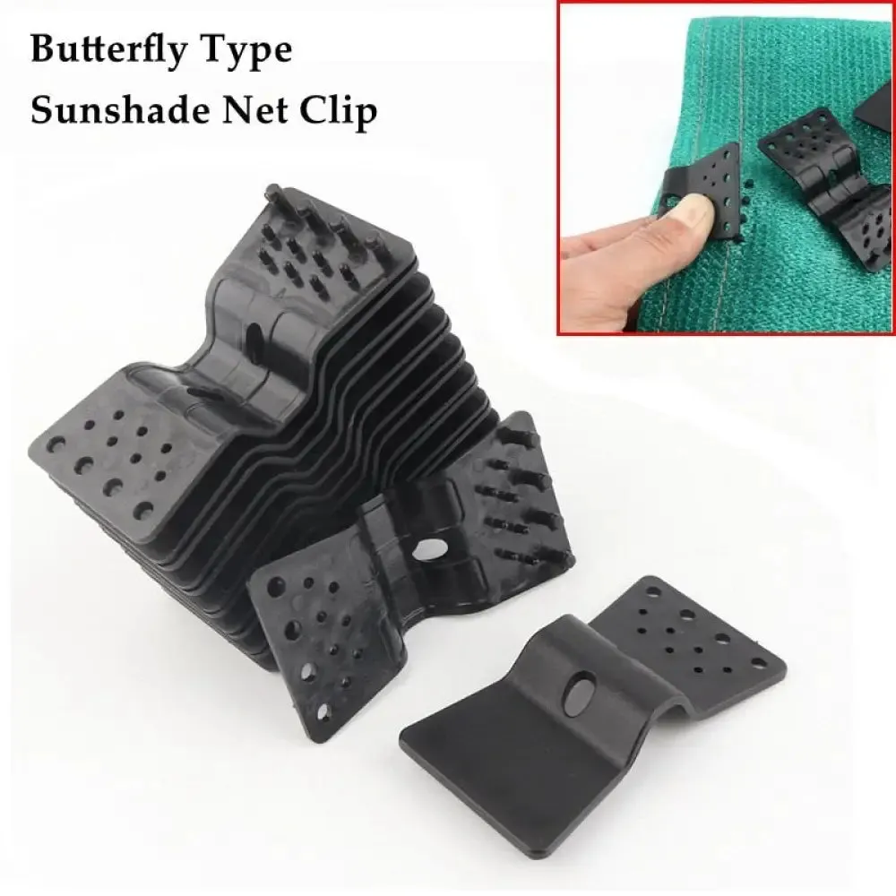 2~50pcs Sunshade Net Clips Butterfly Type Greenhouse Film Clip Garden Agriculture Tools Windproof Net Hook Instant Grommet
