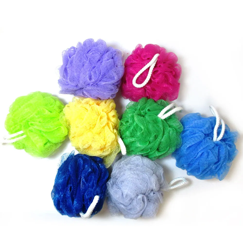 6 Loofah Bath Shower Sponge Scrub Pouf Mesh Brush Ball Exfoliating Body Scrubber