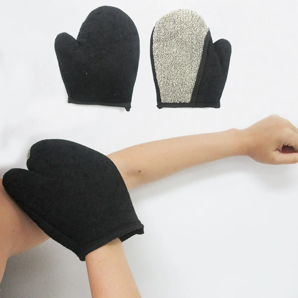 6 Pc Exfoliating Spa Bath Gloves Loofa Brush Scrub Shower Glove Skin Scrubber