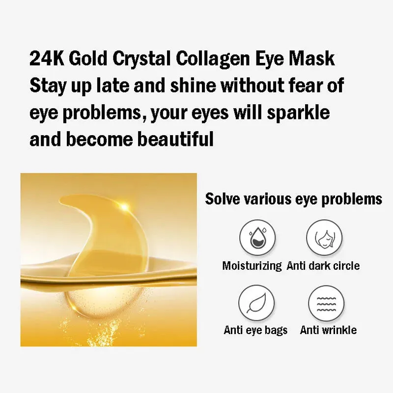 60 Piece Seaweed Gold Collagen Eye Mask Anti Dark Circles & Bags Moisturizing & Anti Aging Eye Patches