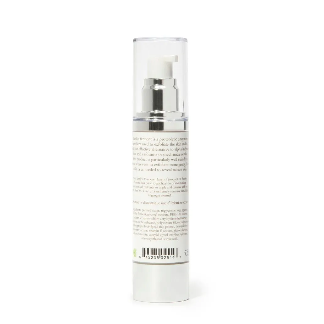 Brightening Enzyme Exfoliating Crème – Gentle Bacillus Ferment Formula for All Skin Types, Smooths & Brightens Complexion with Vitamin E