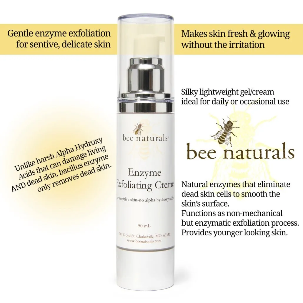 Brightening Enzyme Exfoliating Crème – Gentle Bacillus Ferment Formula for All Skin Types, Smooths & Brightens Complexion with Vitamin E