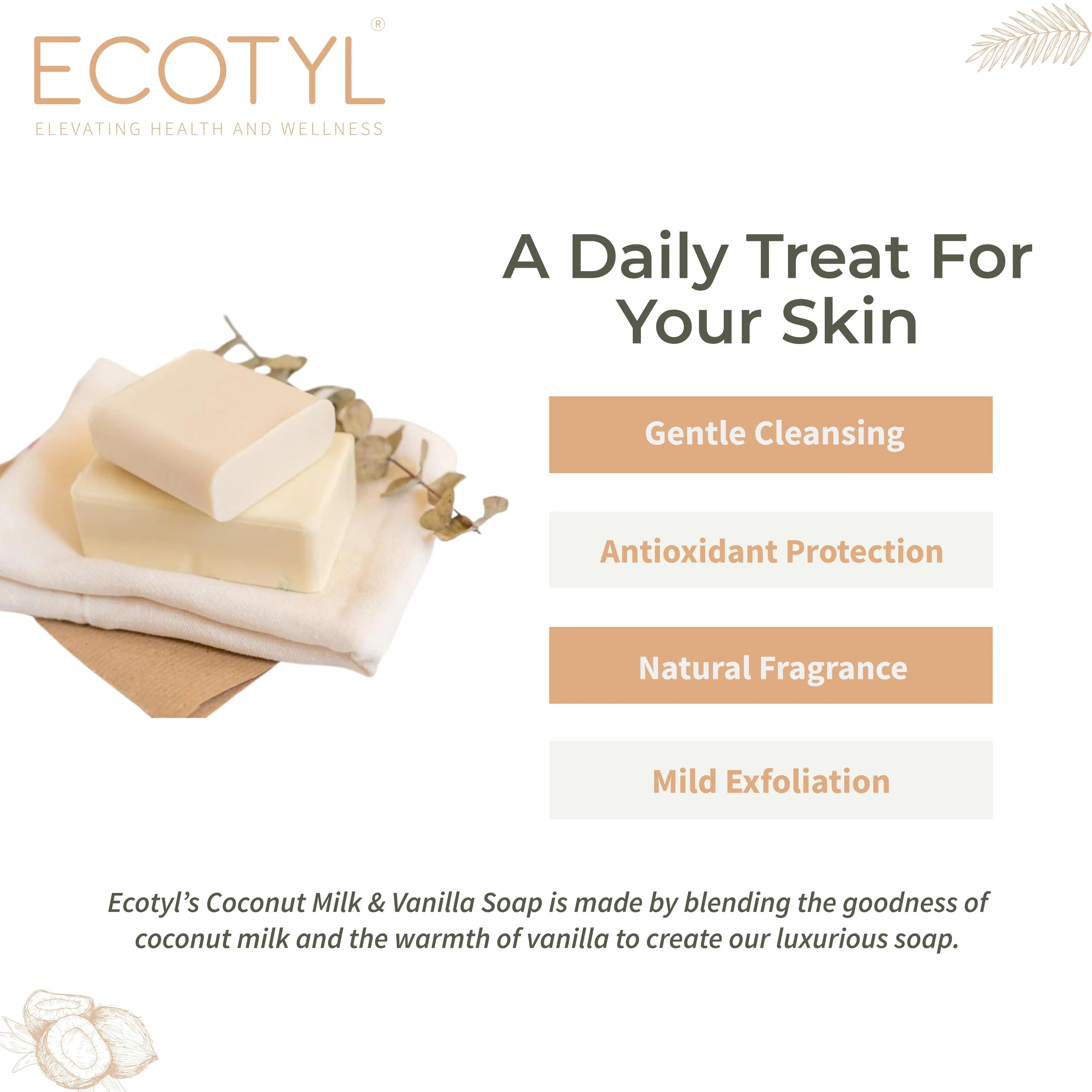 Coconut Milk Soap with Vanilla Set of 2