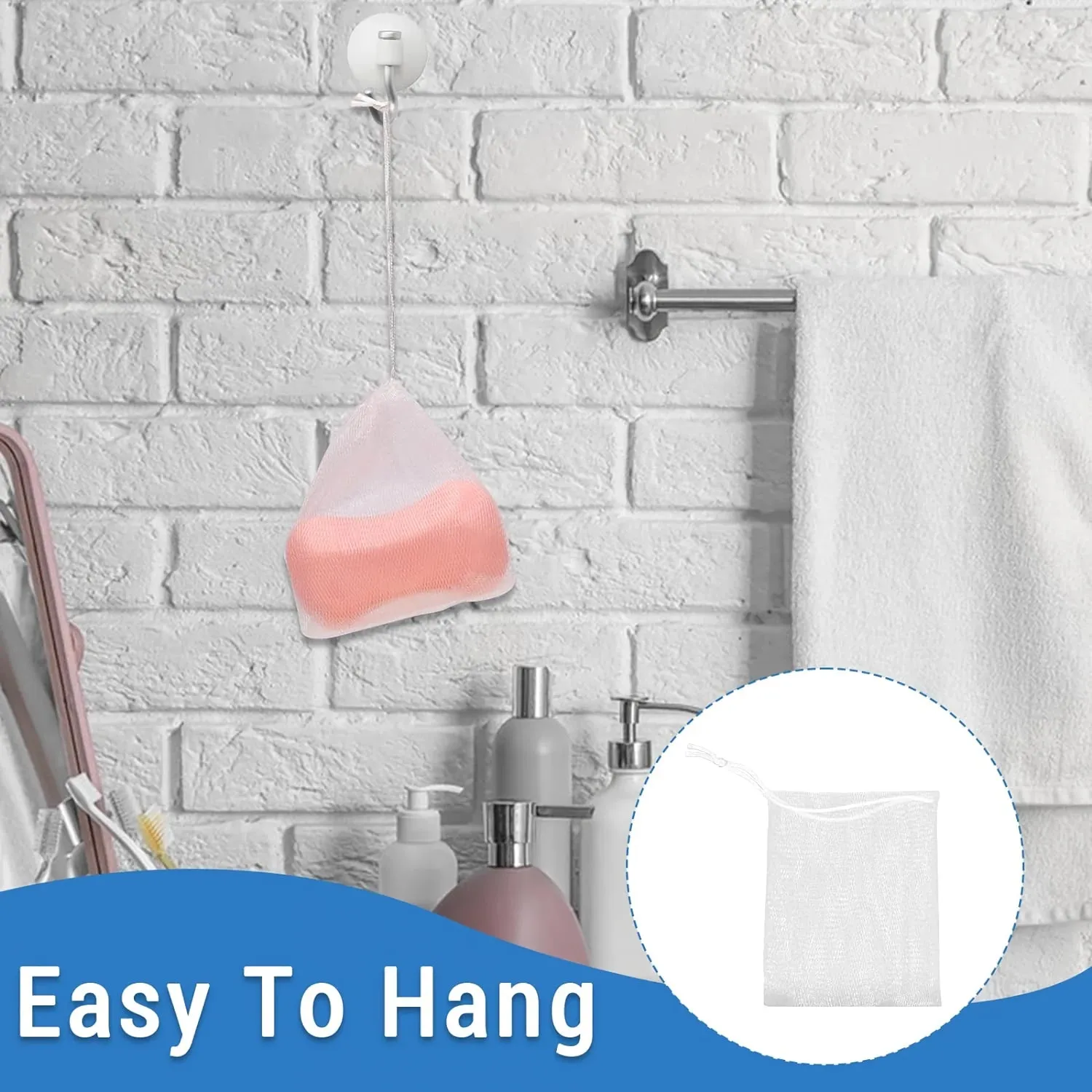 Hangable Foaming Mesh Soap Pouch