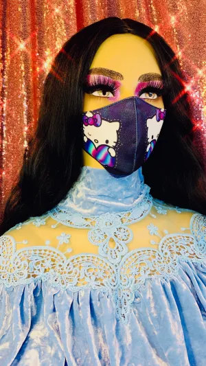 Hello Kitty Heart Denim Face Mask