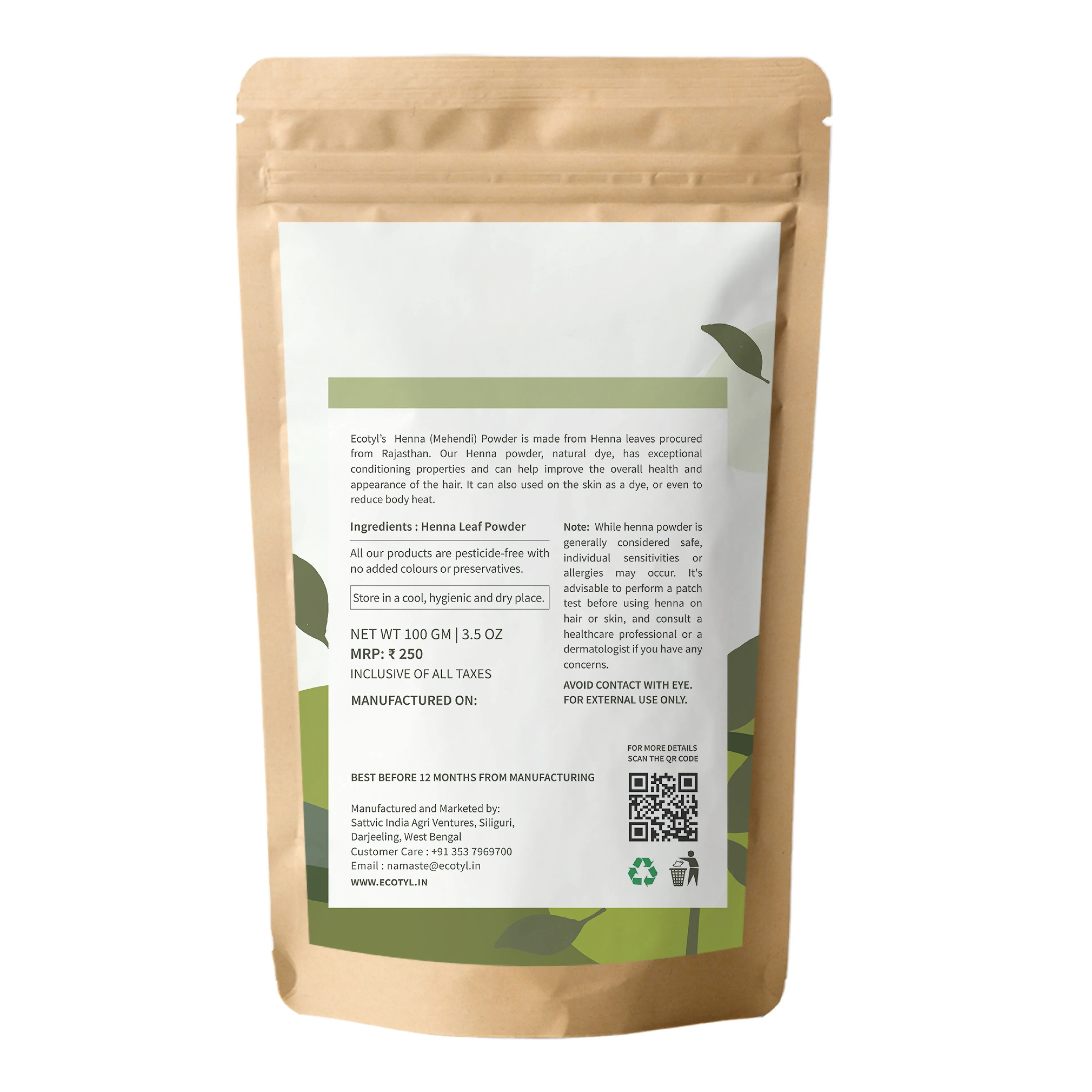 Henna Powder Natural Hair Dye