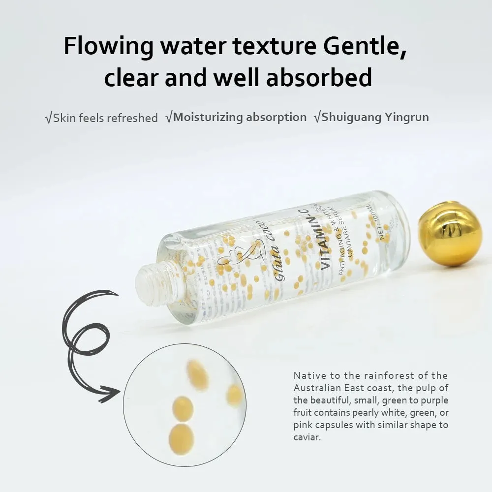 Natural Organic 24K Gold Serum – Whitening, Anti-Aging & Pigmentation Removal with Vitamin C & Collagen.