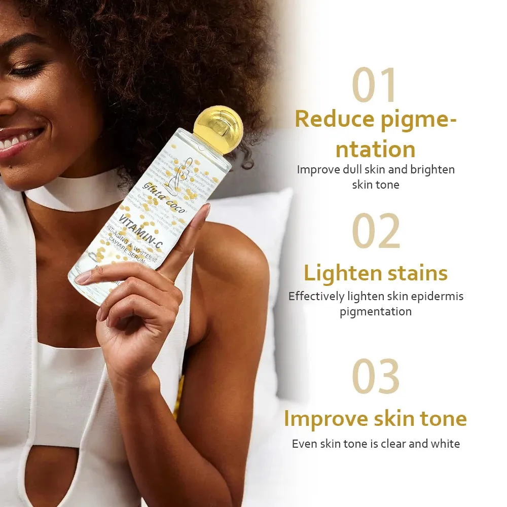 Natural Organic 24K Gold Serum – Whitening, Anti-Aging & Pigmentation Removal with Vitamin C & Collagen.