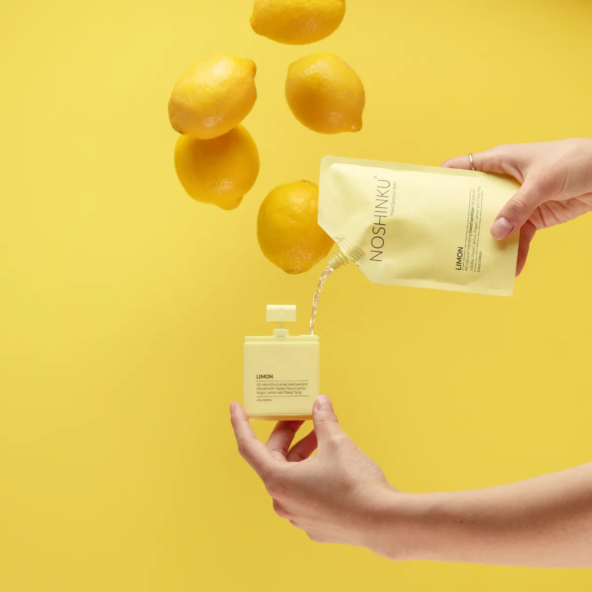 Refillable Lemon  Moisturizing Pocket Sanitizer