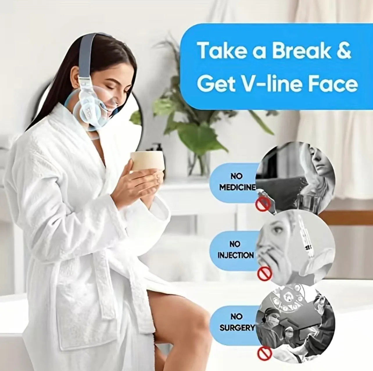 Salon Quality At-Home Radio Frequency Micro Current Double Chin Correction Device