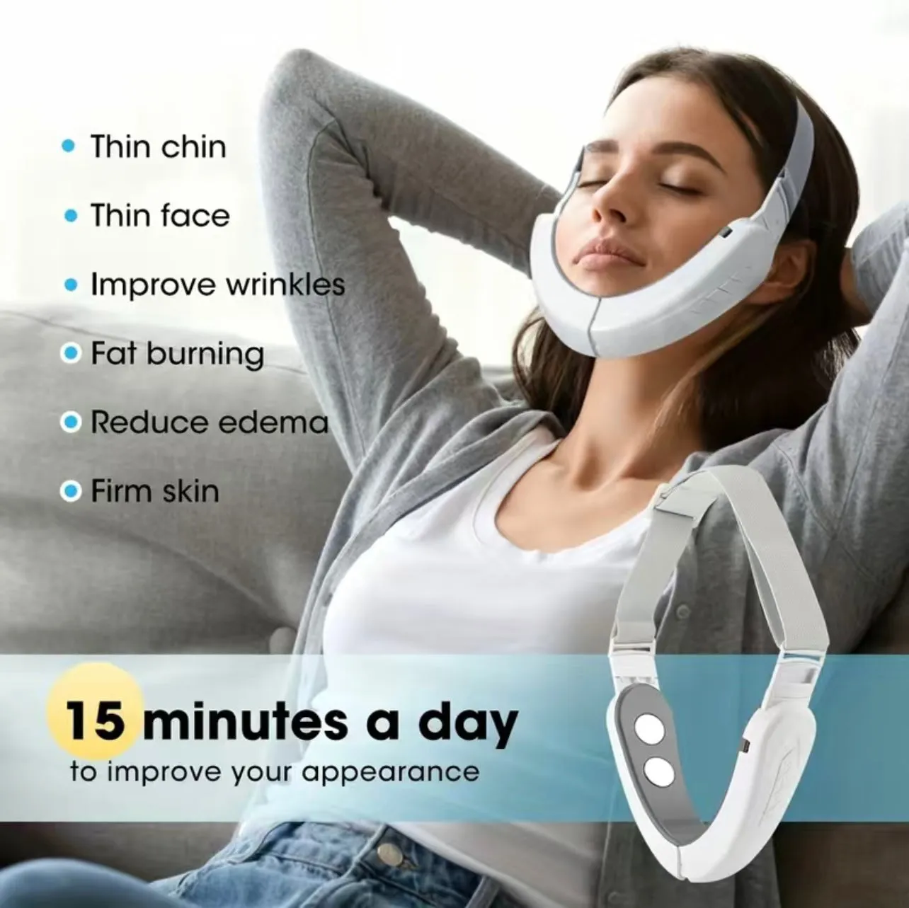 Salon Quality At-Home Radio Frequency Micro Current Double Chin Correction Device